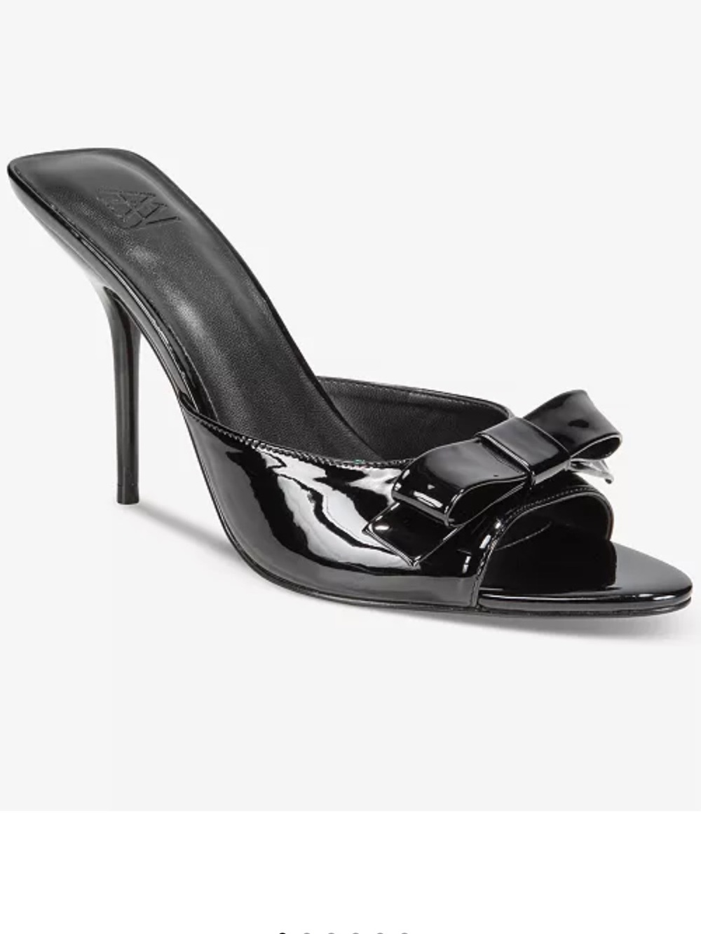 Patent Bow Slide Stiletto Heel - Black